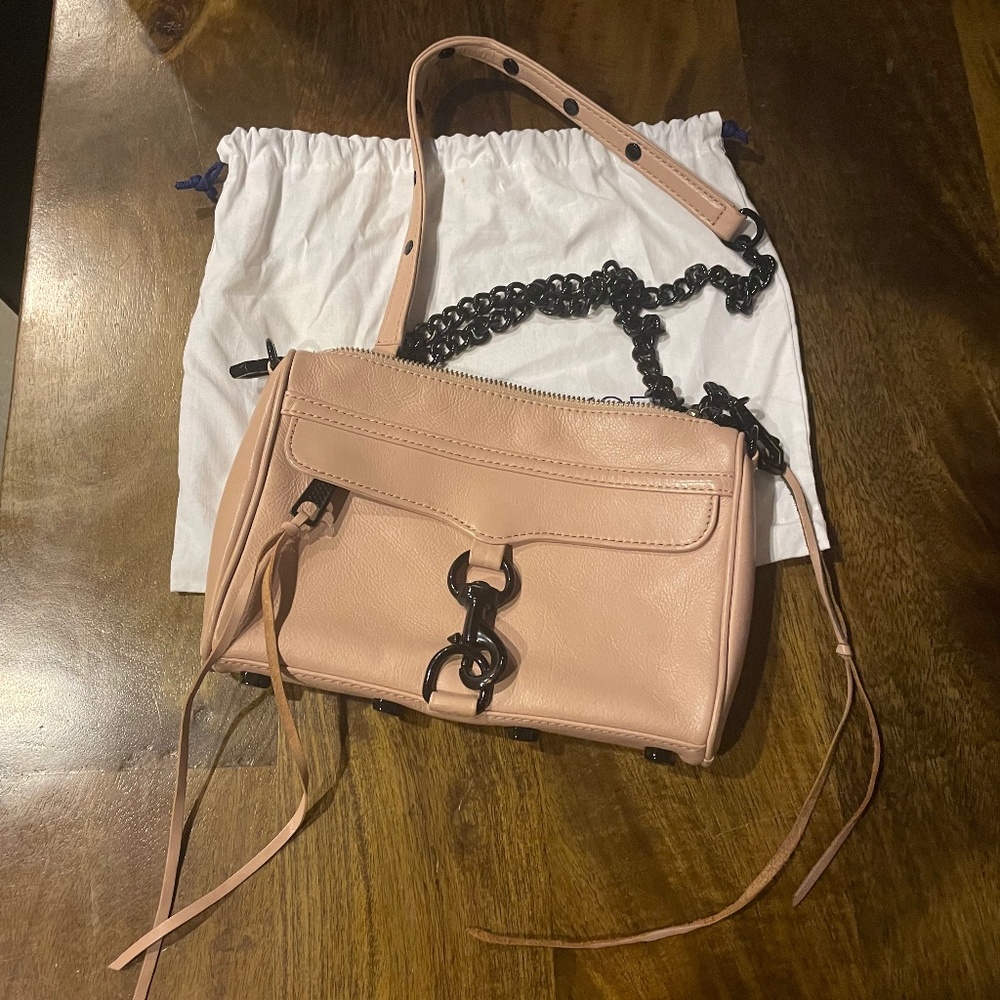Rebecca Minkoff Mini Mac Crossbody Handbag Purse in Soft Blush